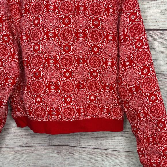 Janie and Jack Kid's Juno Valentine Red & White Bandana Bomber Jacket Size 10 - Picture 5 of 10